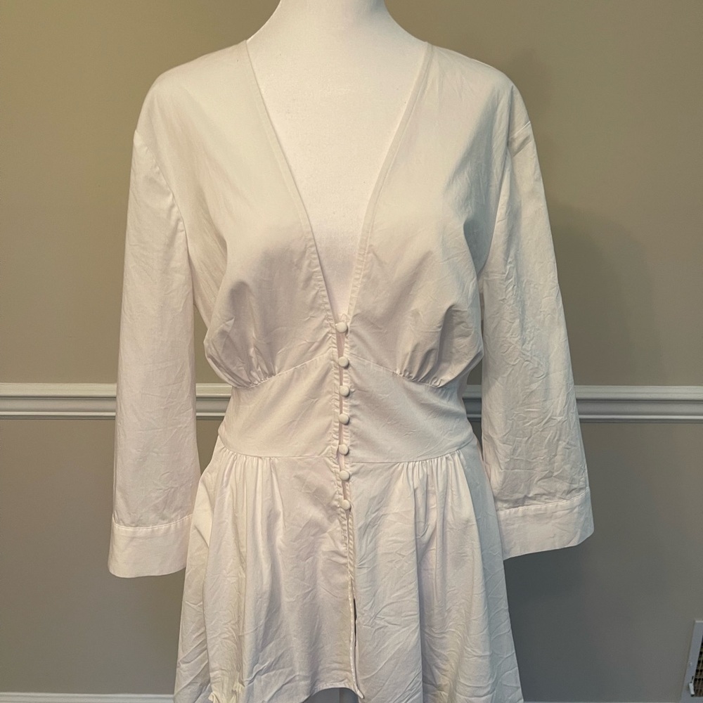 White Button Down High low Shirt by New York & Company. Size Large